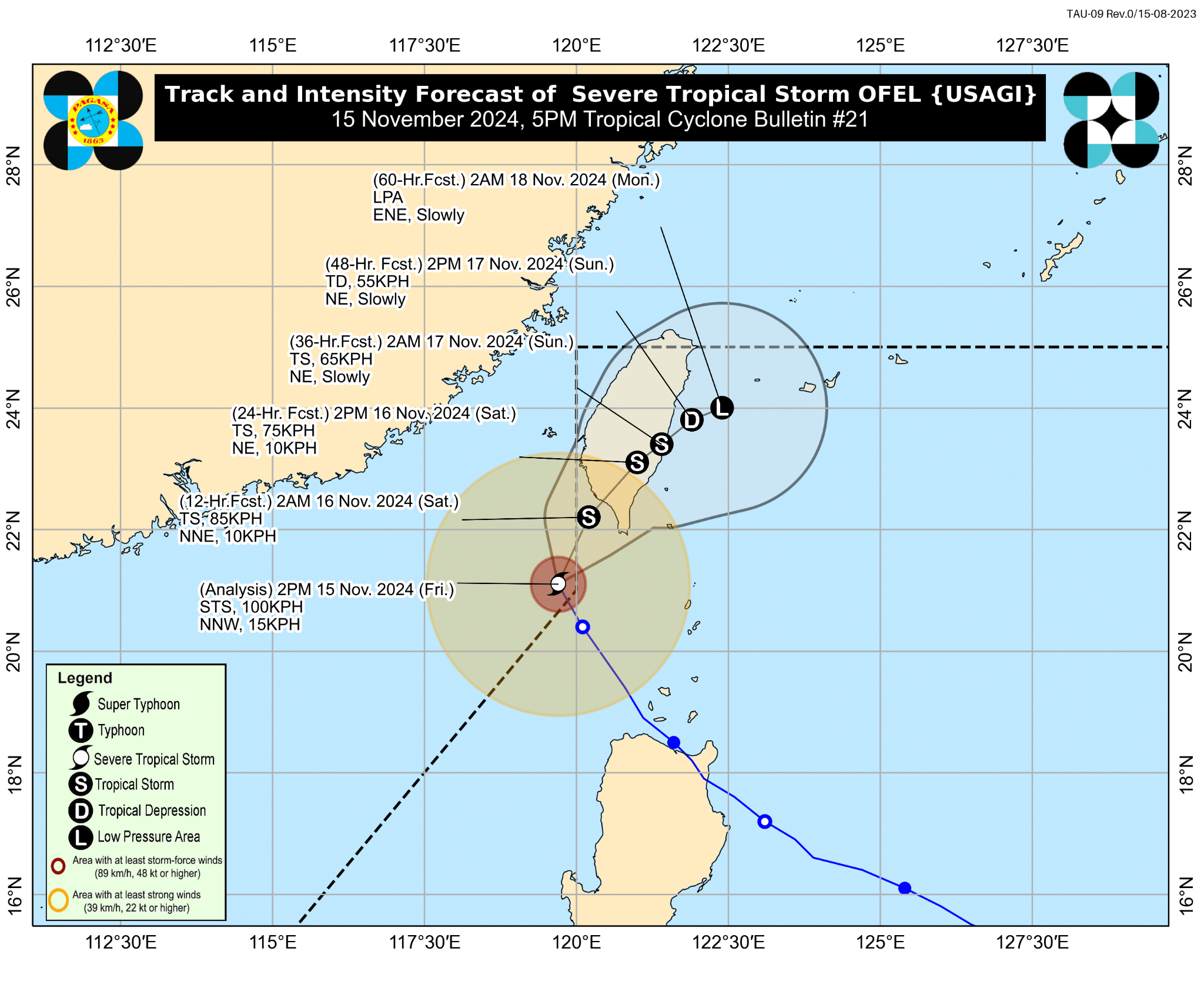 Severe Tropical Storm Ofel (international name: Usagi) left the Philippine area of responsibility (PAR), according to the country’s weather agency.