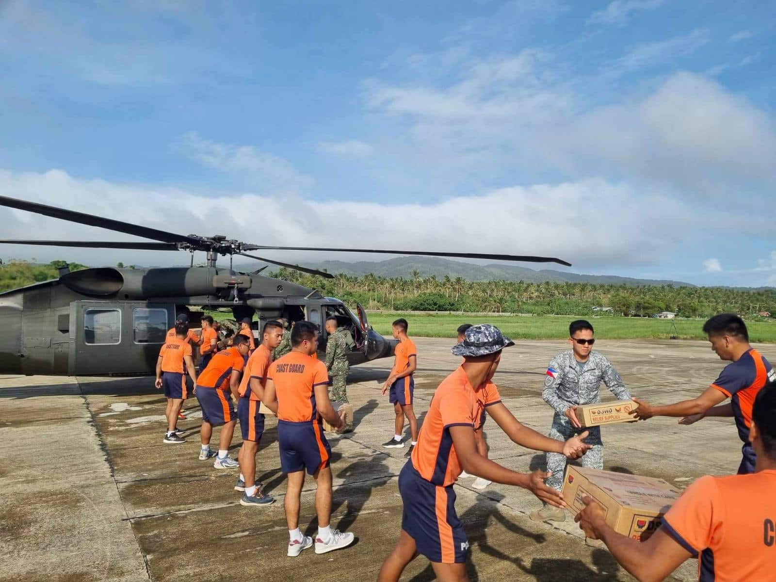 PAF transports boxes of relief goods for storm-hit Northern Luzon