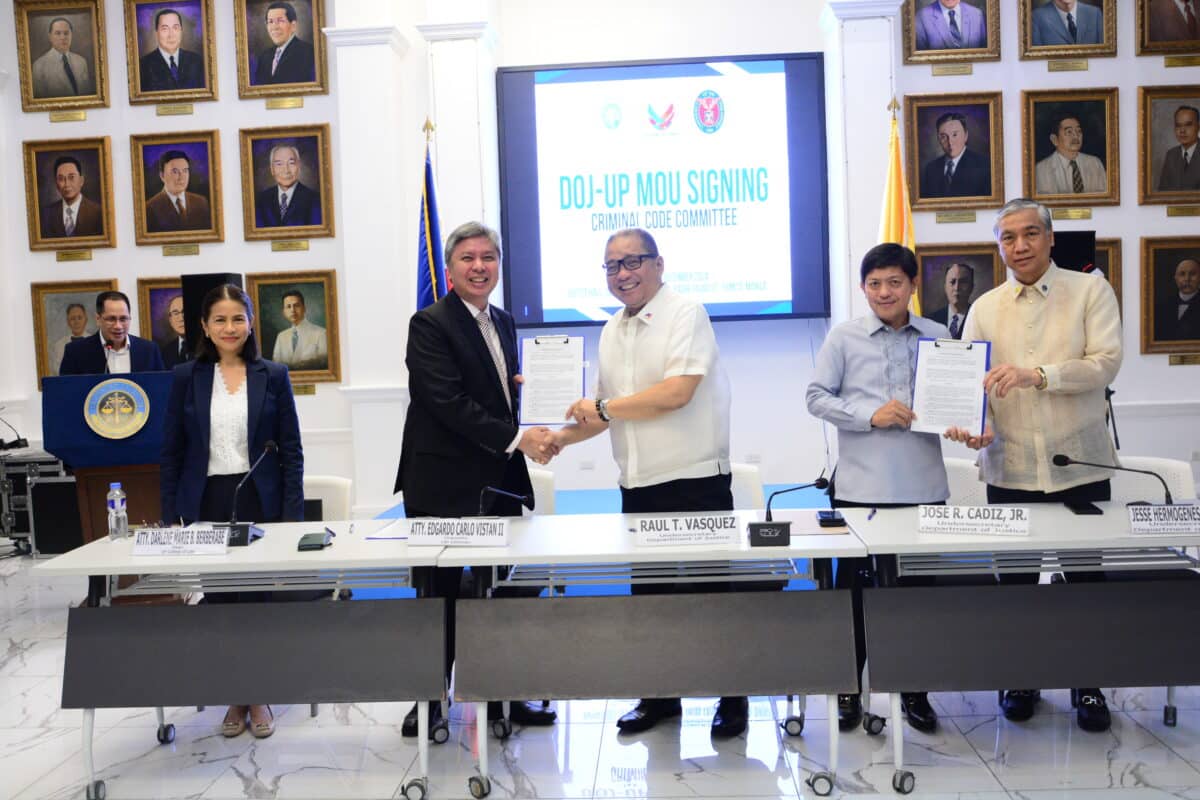 DOJ, UP sign cooperation to improve PH penal code