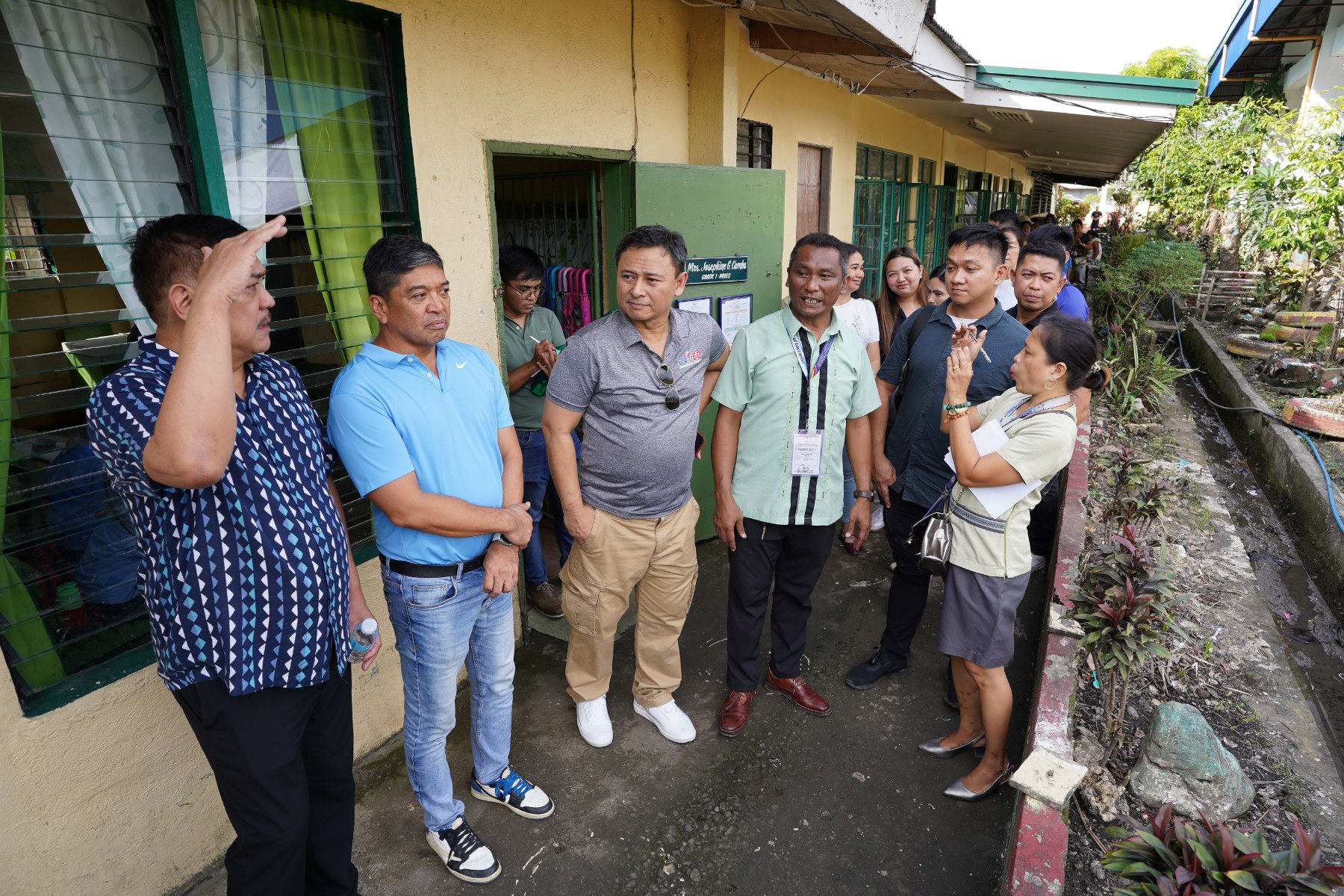 Education Secretary Sonny Angara during his recent visit to typhoon-hit schools in Camarines Sur. (Photo courtesy of the Department of Education)