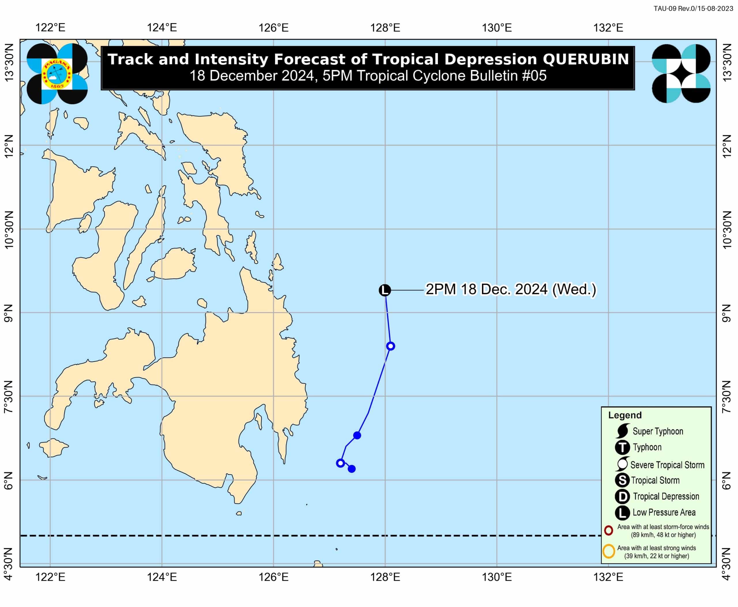 TD Querubin weakens into LPA; to cross Mindanao, Palawan until Sunday