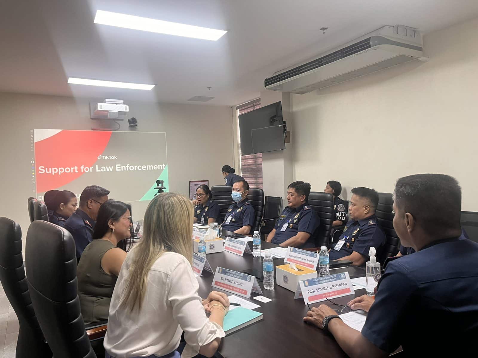 PHOTO: PNP meeting with TikTok representatives. FOR STORY: PNP partners with TikTok to boost drive vs online scams, exploitation