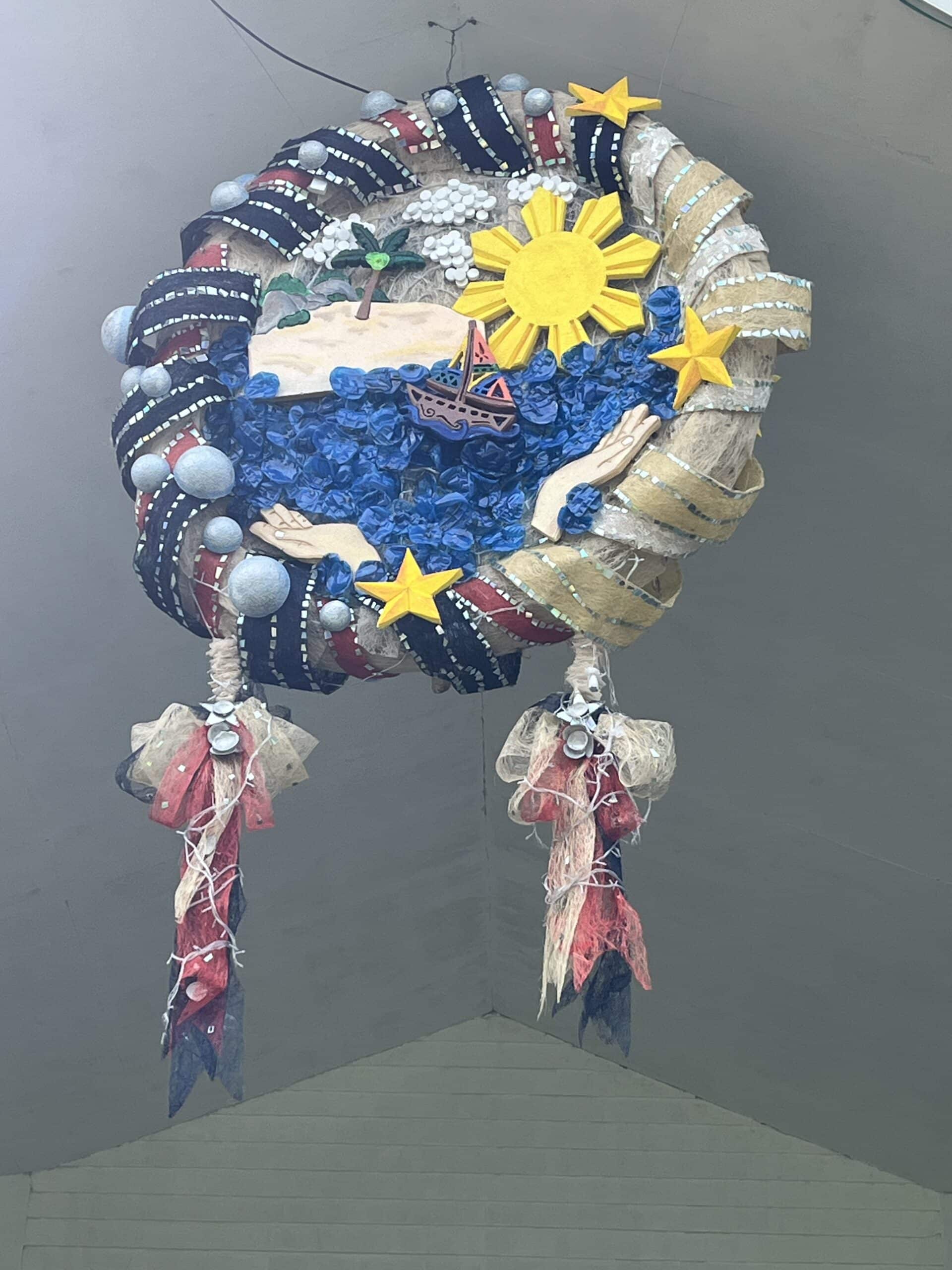 SYMBOLS Soldiers put importance on asserting thecountry’s rights over the West Philippine Sea in lanterns displayed inside the camp of the Army’s 54th Engineer Brigade in Zamboanga City. 