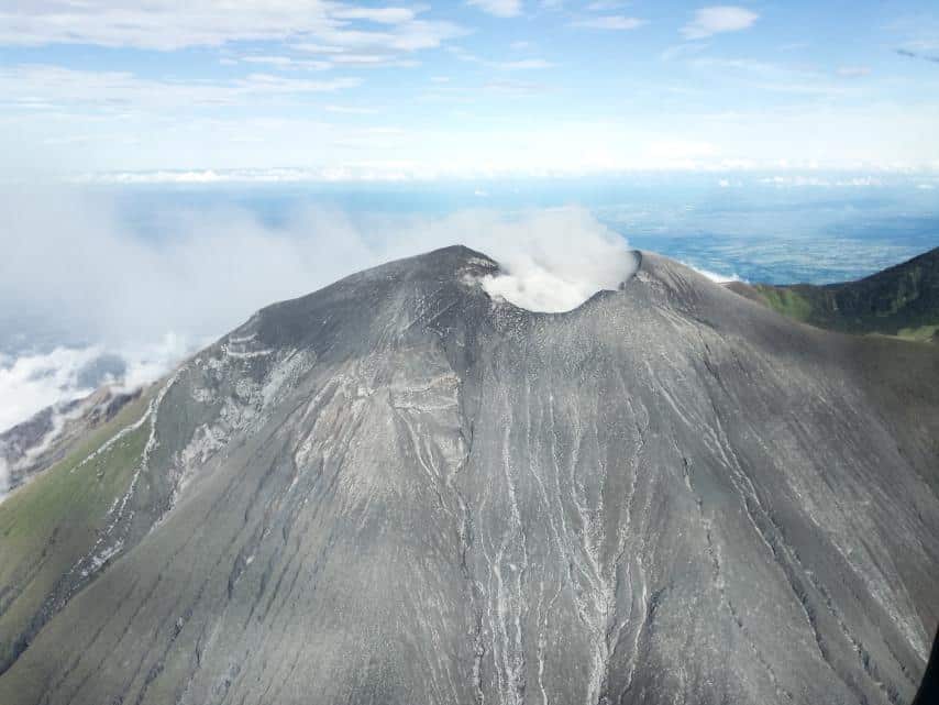 Mt. Kanlaon view from the PAF Black Hawk Helicopter during the aerial survey conducted on Thursday, December 12, 2024. (Photo courtesy of PAF) 