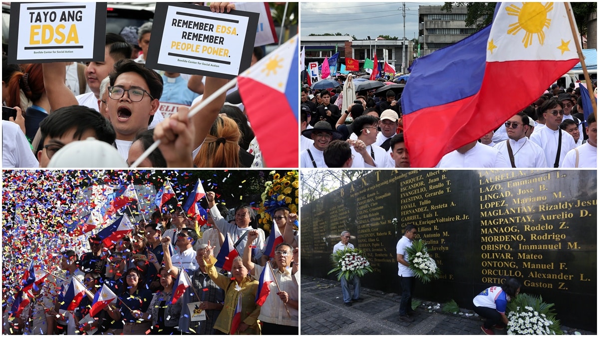 Ang mga aktibistang 'Kami ay Edsa' Bantayog ng MGA Bayani sa Quezon City noong Martes. —Grig C. Montegrande at Niño Jesus Orbeta