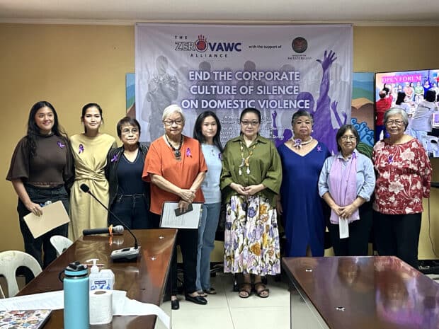 CAPTION: The Zero VAWC Alliance holds a media forum entitled "End the Corporate Culture of Silence on Domestic Violence" on Monday, February 3, 2025 at the University of the Philippines Center for Women's and Gender Studies. Jown Manalo/INQUIRER.net