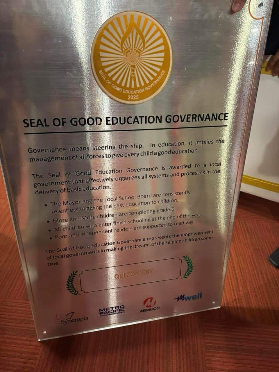 Seal of Good Education Governance award