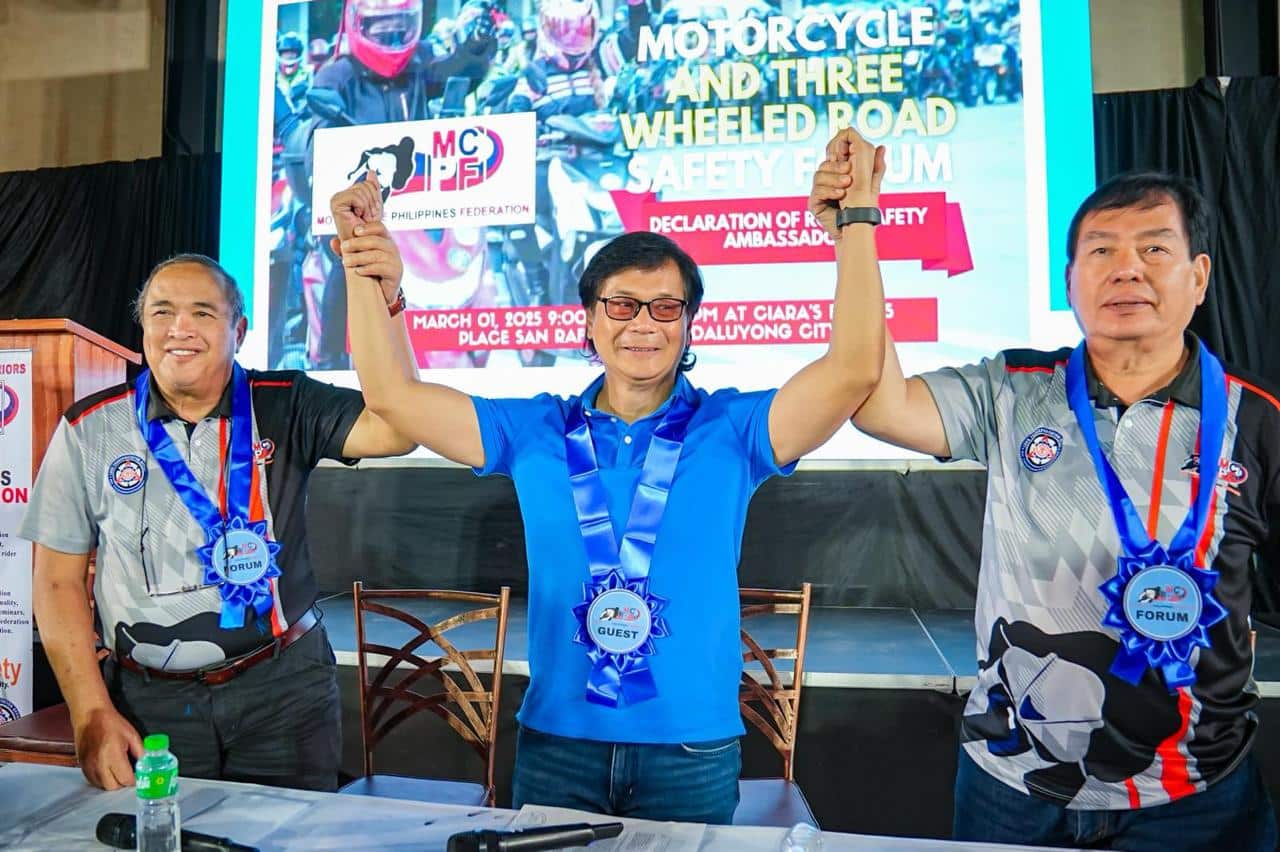 In a bid to promote safer roads for motorcycle and three-wheeled riders, two major groups have designated former Interior Secretary Benjamin "Benhur" Abalos Jr., now a senatorial candidate, as the ambassador for road safety.