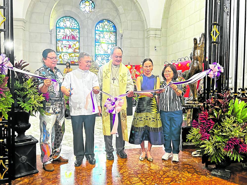 SHOWCASING &lsquo;DUKIT&rsquo; Ecclesiastical artistWilly Layug, Manila Cathedral rector Monsignor Rolando de la Cruz, Betis native Cardinal Pablo Virgilio David, Public Works Undersecretary Maria Catalina Cabral and Betis Dukit Heritage Foundation treasurer Ester Beltran lead the blessing of the exhibit &ldquo;Sacred Art of Betis&rdquo; that drew crowds to the Blessed Souls Chapel.