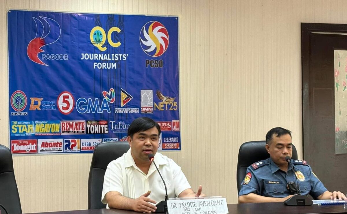 Department of Education-Quezon City assistant superintendent Freddie Avendaño talks to members of media during a forum on Tuesday, June 10, 2024. — Photo by Mary Jane Salcedo