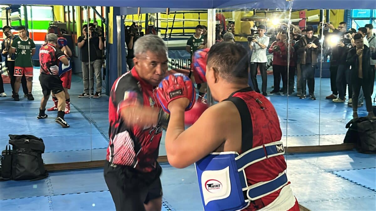 Philippine National Police (PNP) Chief Gen. Nicolas Torre III on Thursday, July 24, 2025, begins training in Camp Crame, Quezon City for his proposed boxing match against acting Davao City Mayor Baste Duterte. (Photo by Jason Sigales / INQUIRER.net)