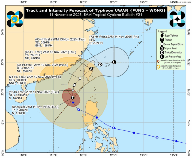 Typhoon Uwan exits PAR; Signal No. 2 in 10 areas