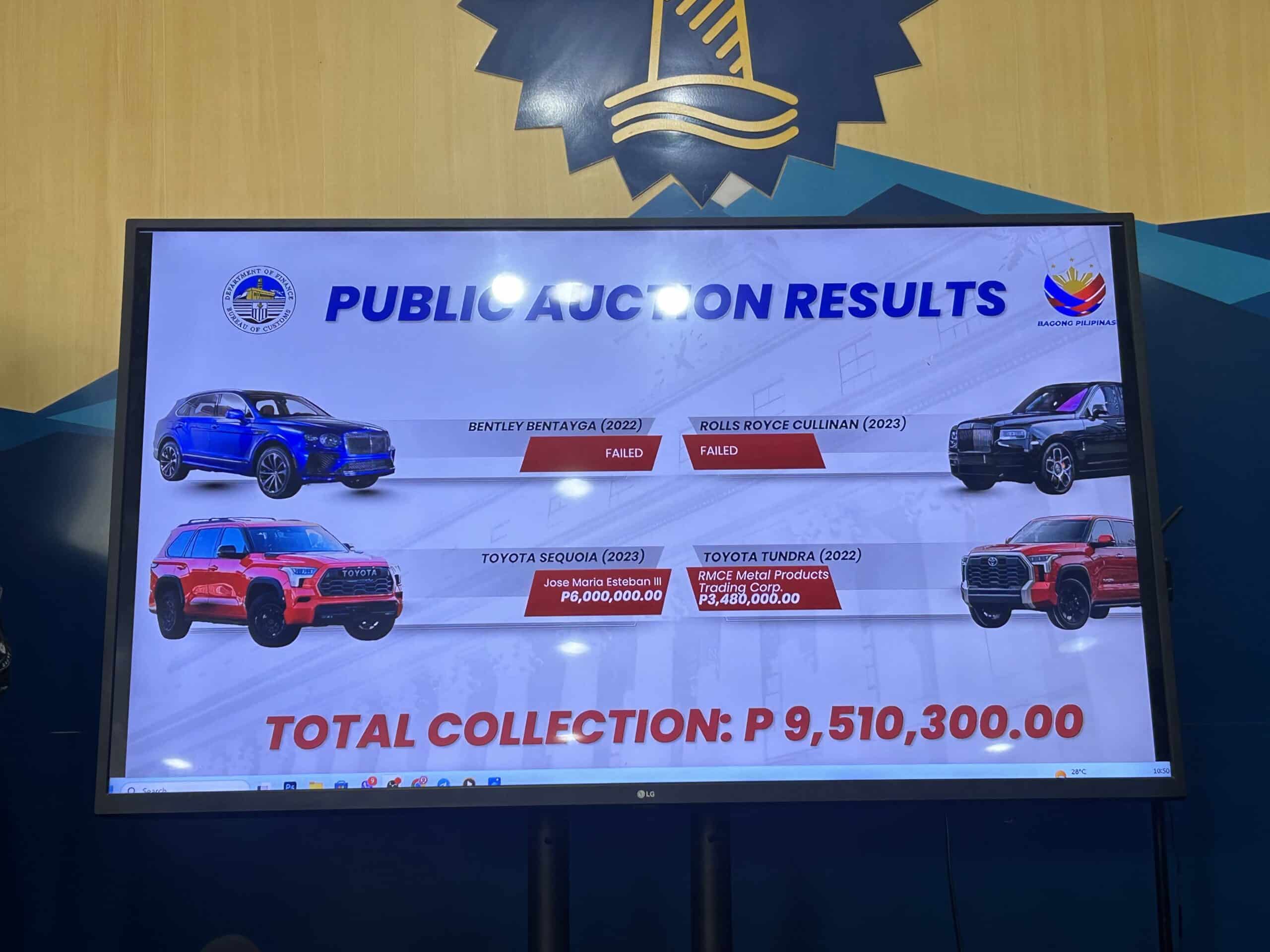 BOC re-auction of Discaya cars fetches P9M