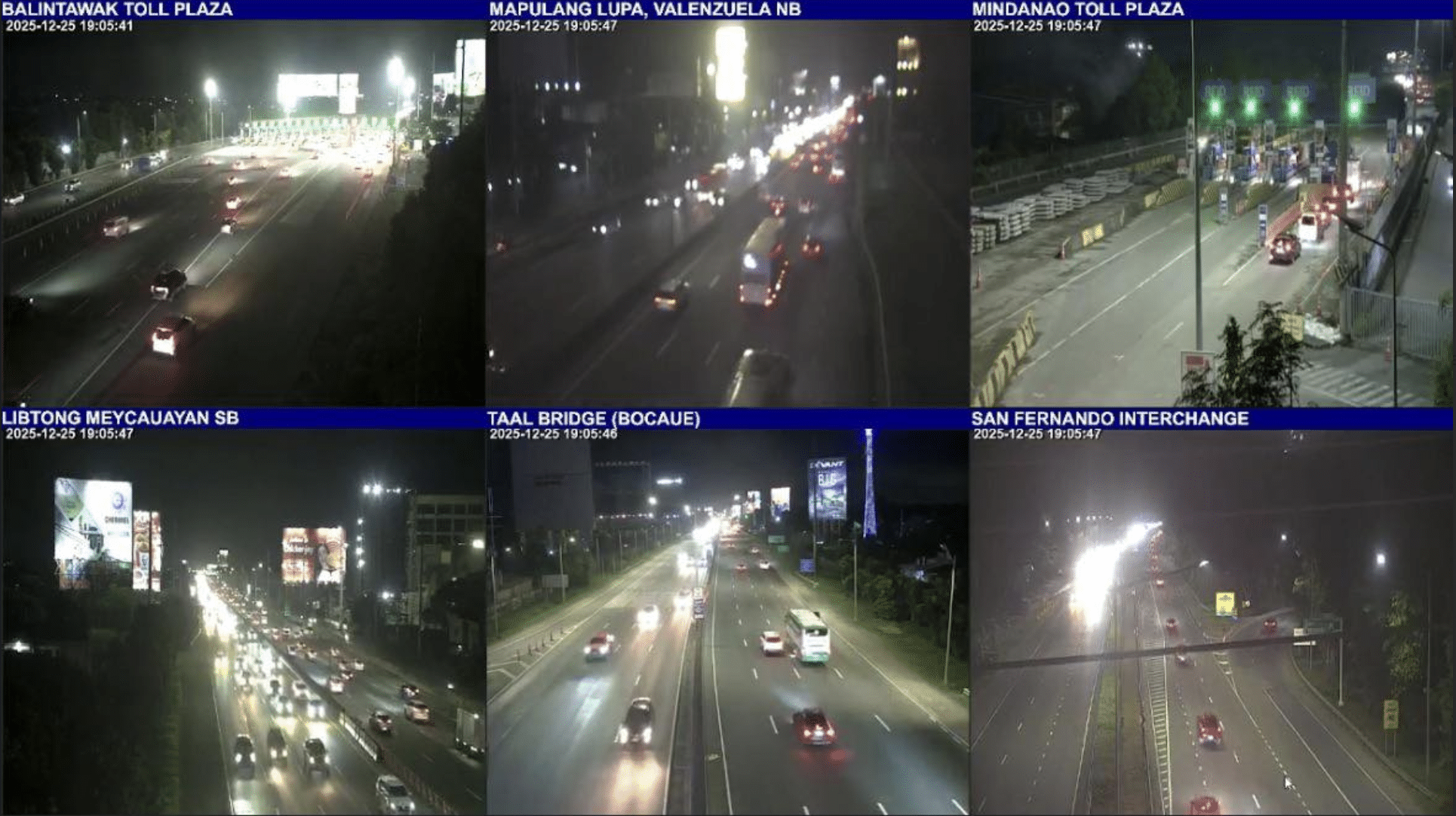Light volume of traffic observed at NLEx on Christmas evening