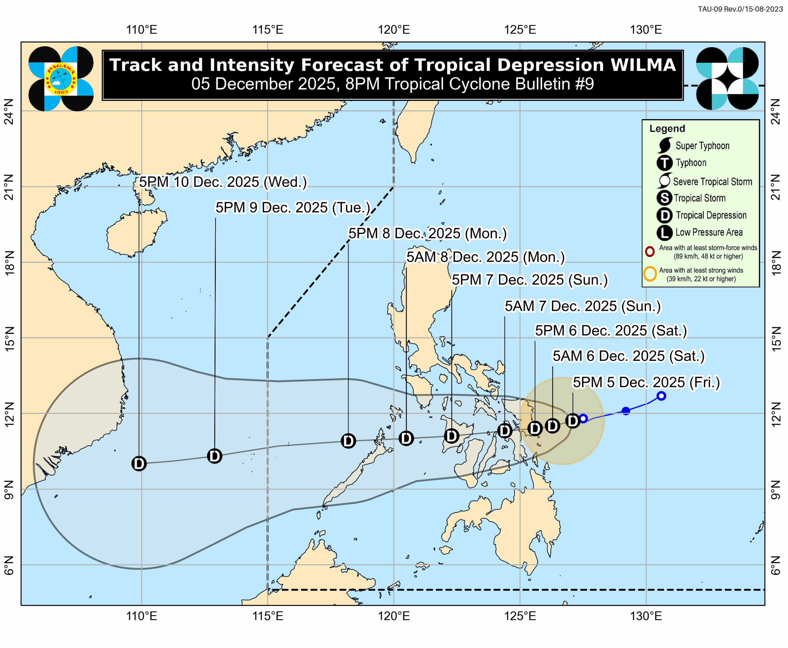 TD Wilma may make landfall over Eastern Visayas Saturday, Dec. 6