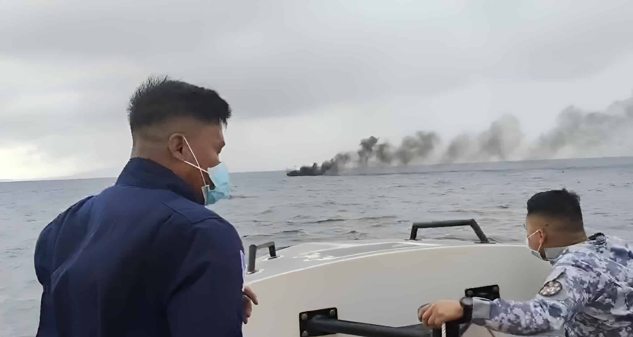 Motor yacht catches fire off Tingloy, Batangas; 7 crew rescued