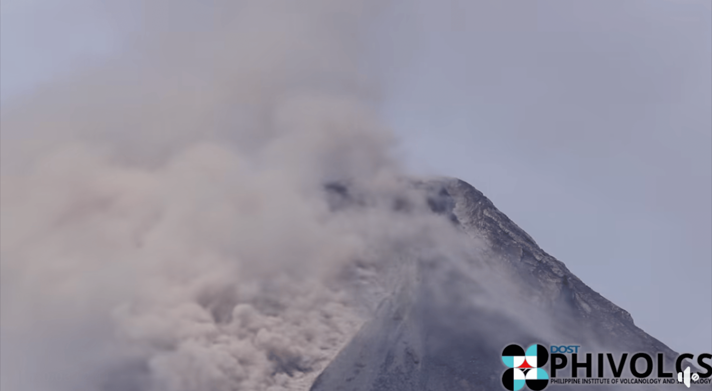 Mayon Volcano emits ash