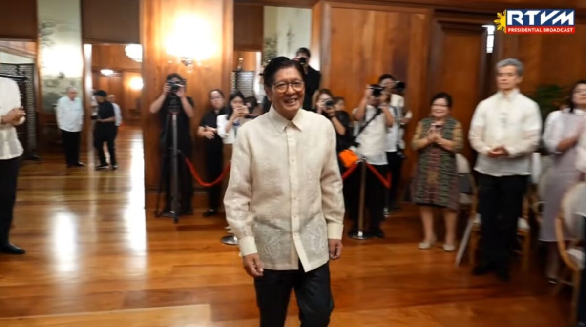 President Ferdinand Marcos Jr. attends the ceremonial submission of the Second Congressional Commission on Education (EDCOM II) Final Report in Malacañang on Thursday, January 29, 2026. (screencapture from RTVM live)