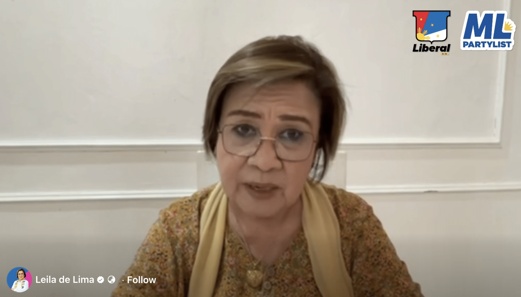 Duterte’s politicking claim is answer of one who lacks defense – de Lima