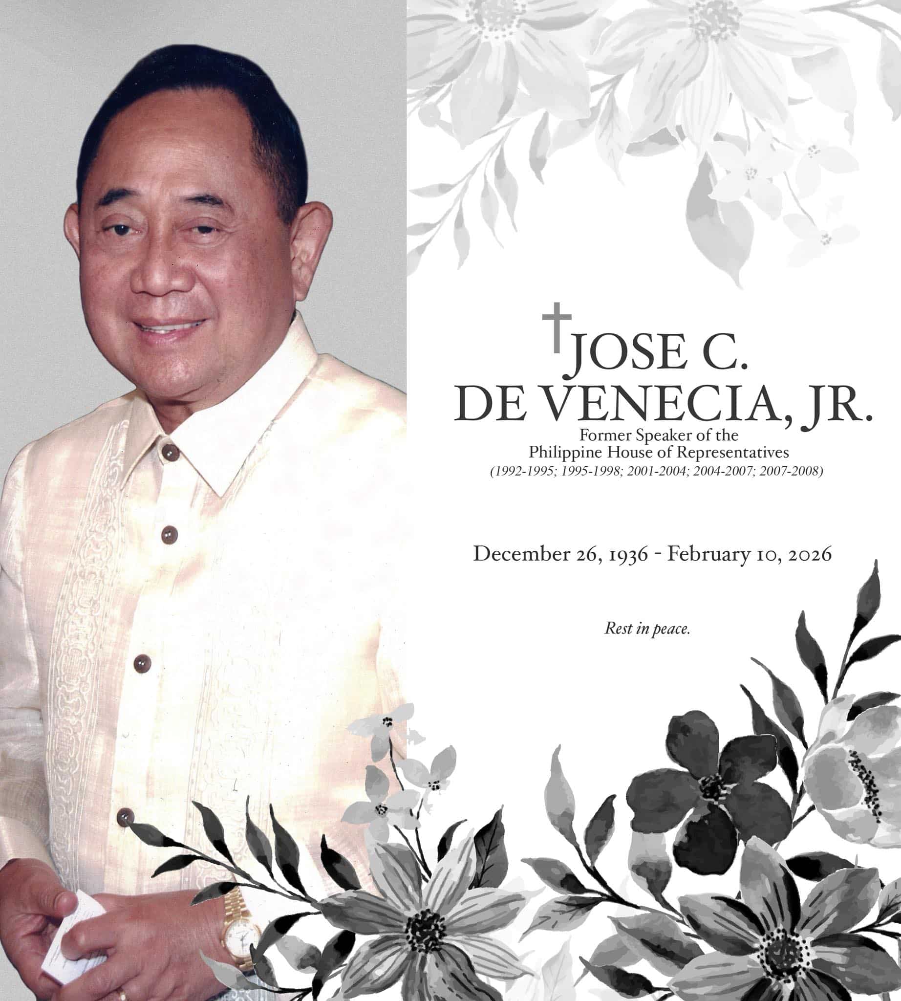 Ex-House Speaker Jose de Venecia Jr. dies at 89