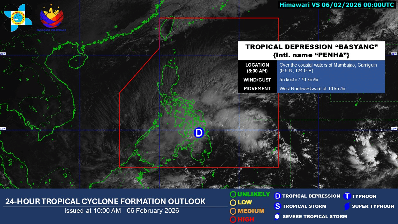 Basyang weakens into a tropical depression