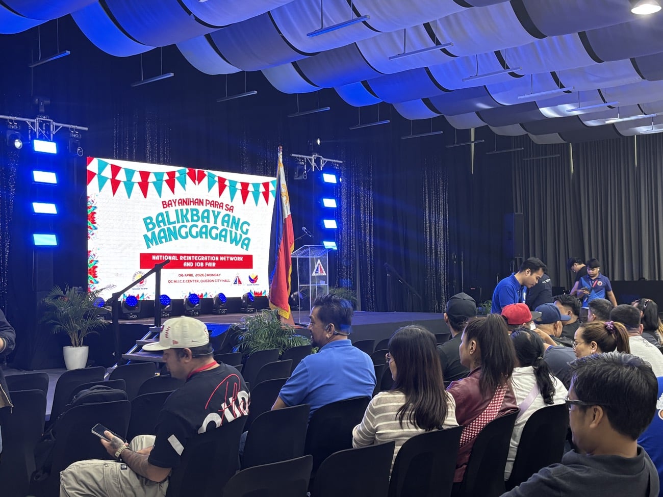 Repatriated OFWs present during the Bayanihan Para sa Balikbayang Manggagawa: A National Reintegration Network Fair on Monday morning in Quezon City.