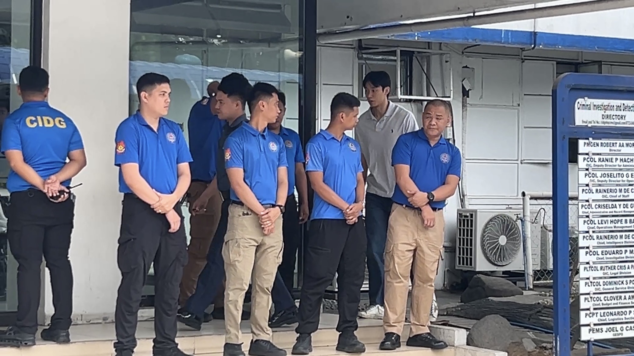 Dave Ildefonso, lawyers appear before PNP-CIDG for Ateneo drowning probe