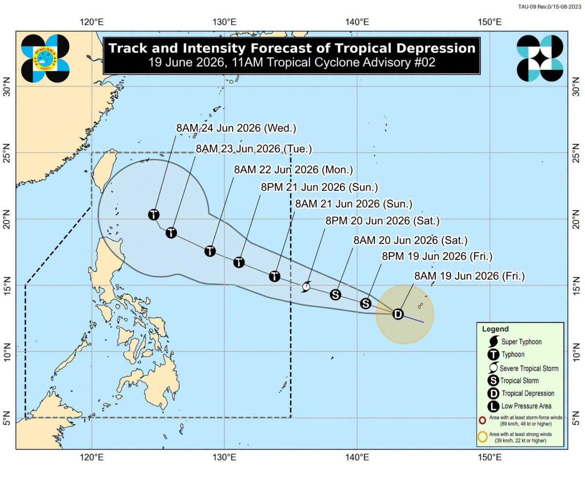 Ang tropical depression sa labas ng PAR ay maaaring maging bagyo sa huling bahagi ng Biyernes