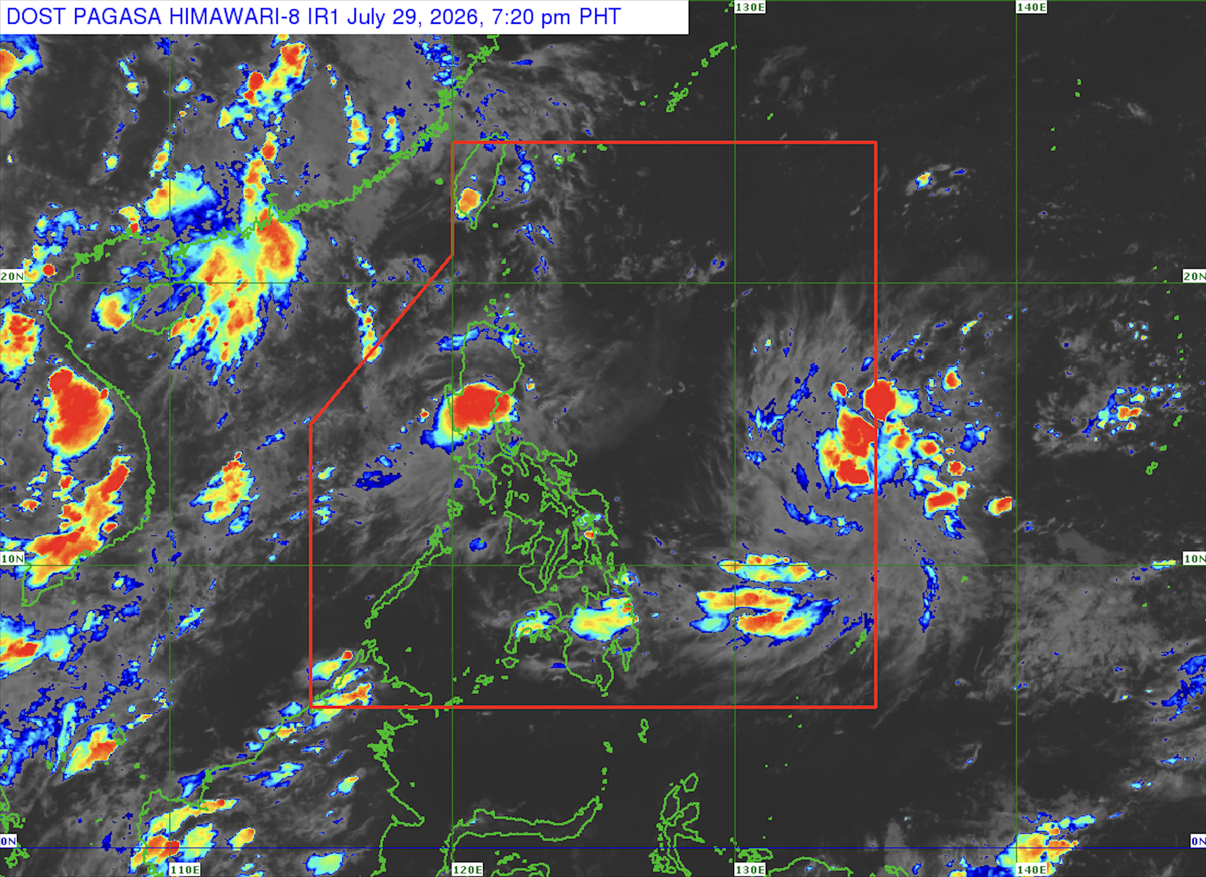 LPA inside PAR brings rain over areas in Luzon