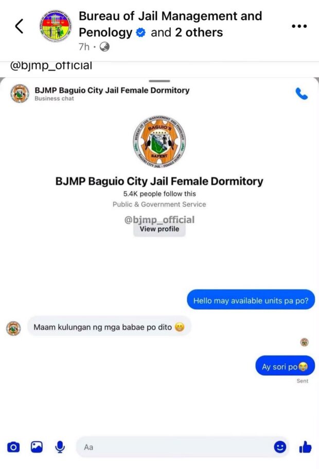 Oops! Tourist tries to book room at Baguio jail