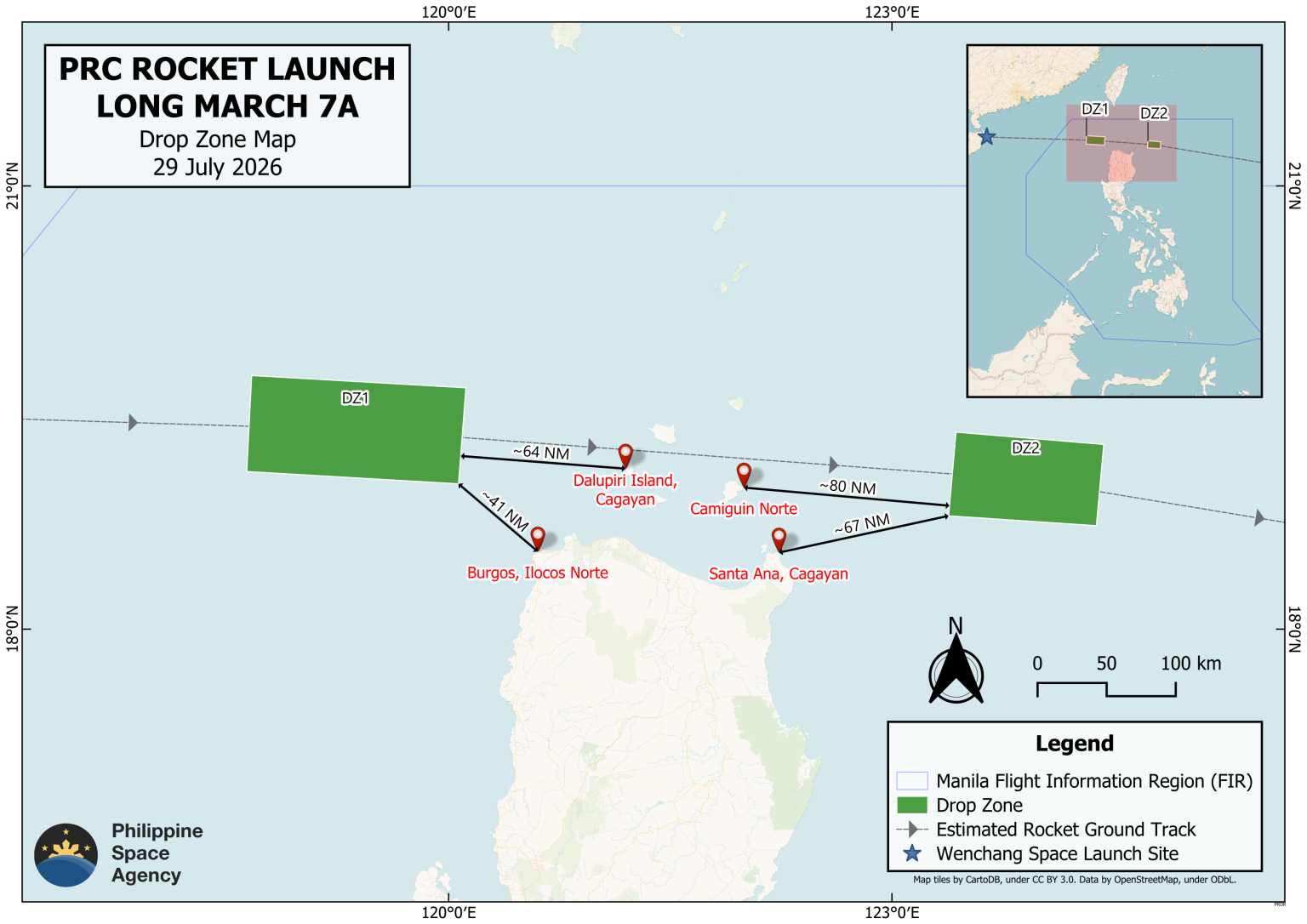 PhilSA warns of expected China rocket debris near Northern Luzon