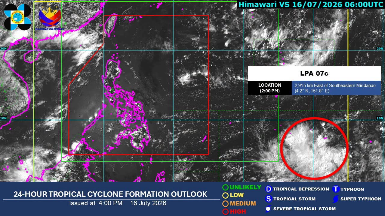LPA outside PAR likely to become tropical depression within 24 hours