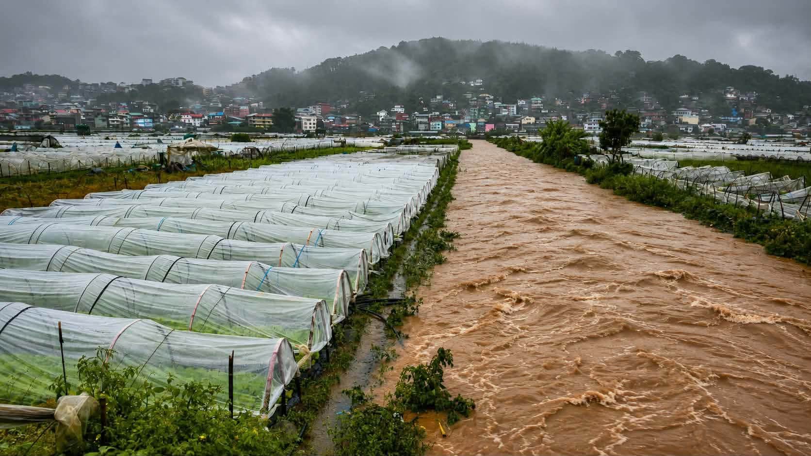 Floodwaters swamp Benguet's strawberry farms