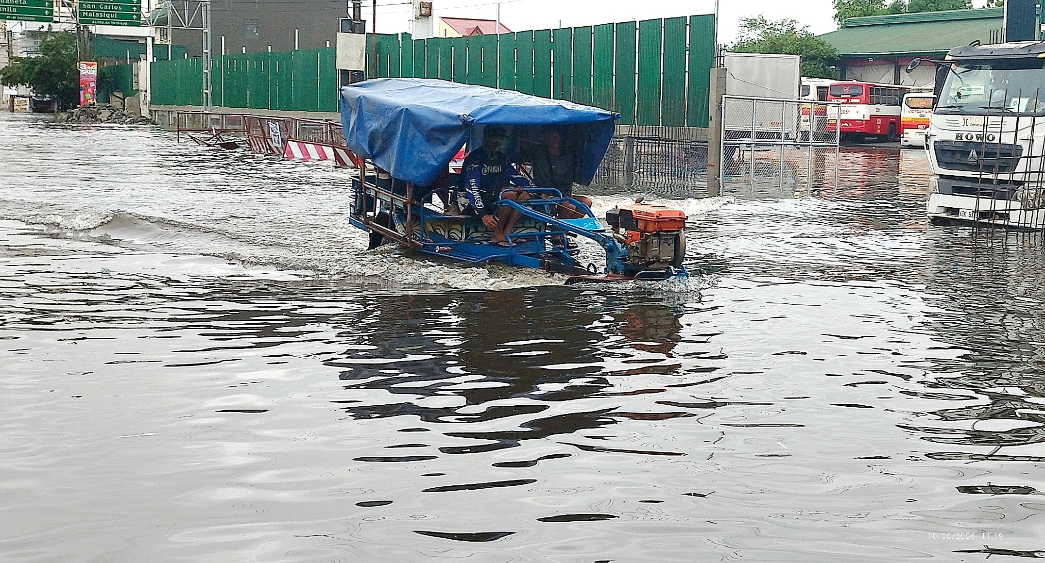 Kuliglig takes over flooded roads in Pangasinan City