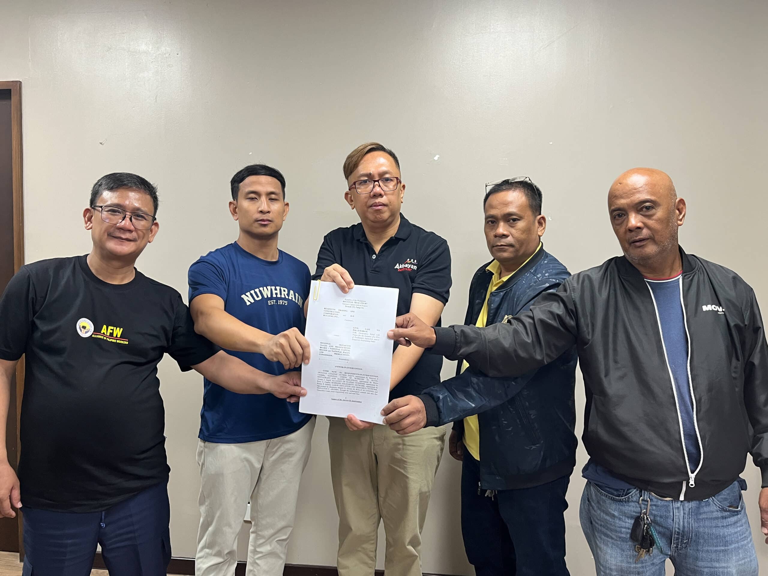 Workers seek to join Pasig court case that halted P85 NCR wage hike