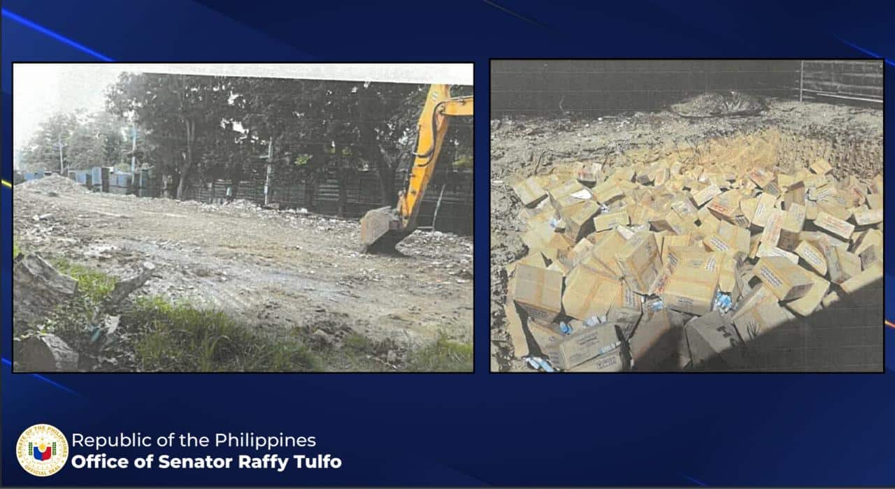 LOOK: Photos of expired medicines ‘buried’ by DOH shown in hearing