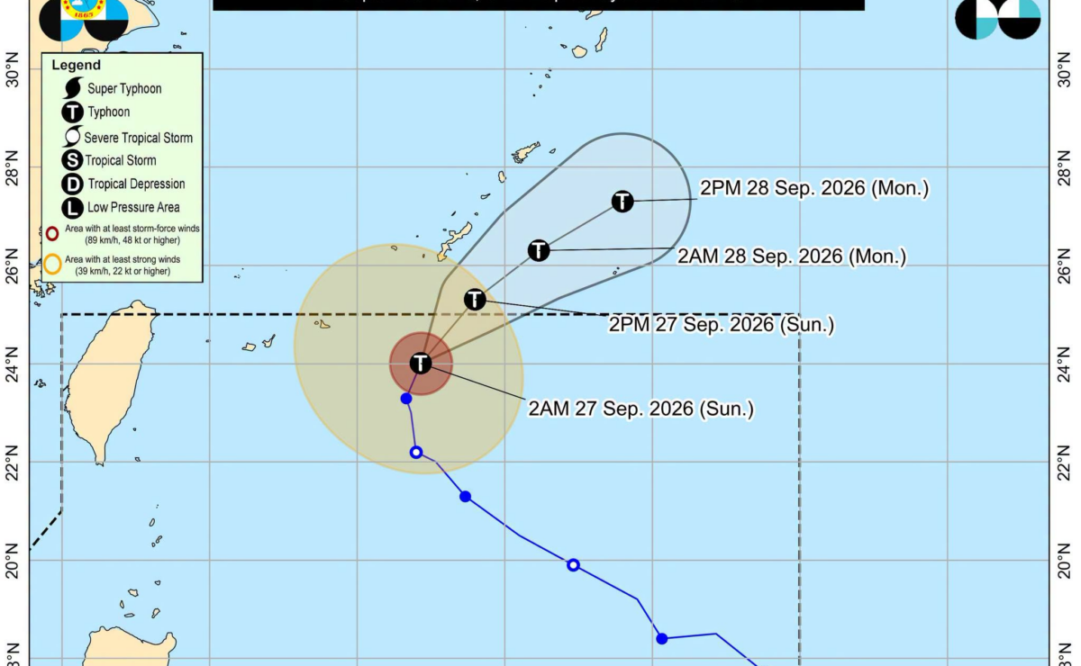 24-hour tropical cyclone formation outlook issued at 10 a.m. on September 1, 2026. (Photo by Pagasa)