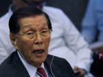 Senator Juan Ponce Enrile during the committee hearing on the Mamasapano encounter where 44 PNP SAF were killed.