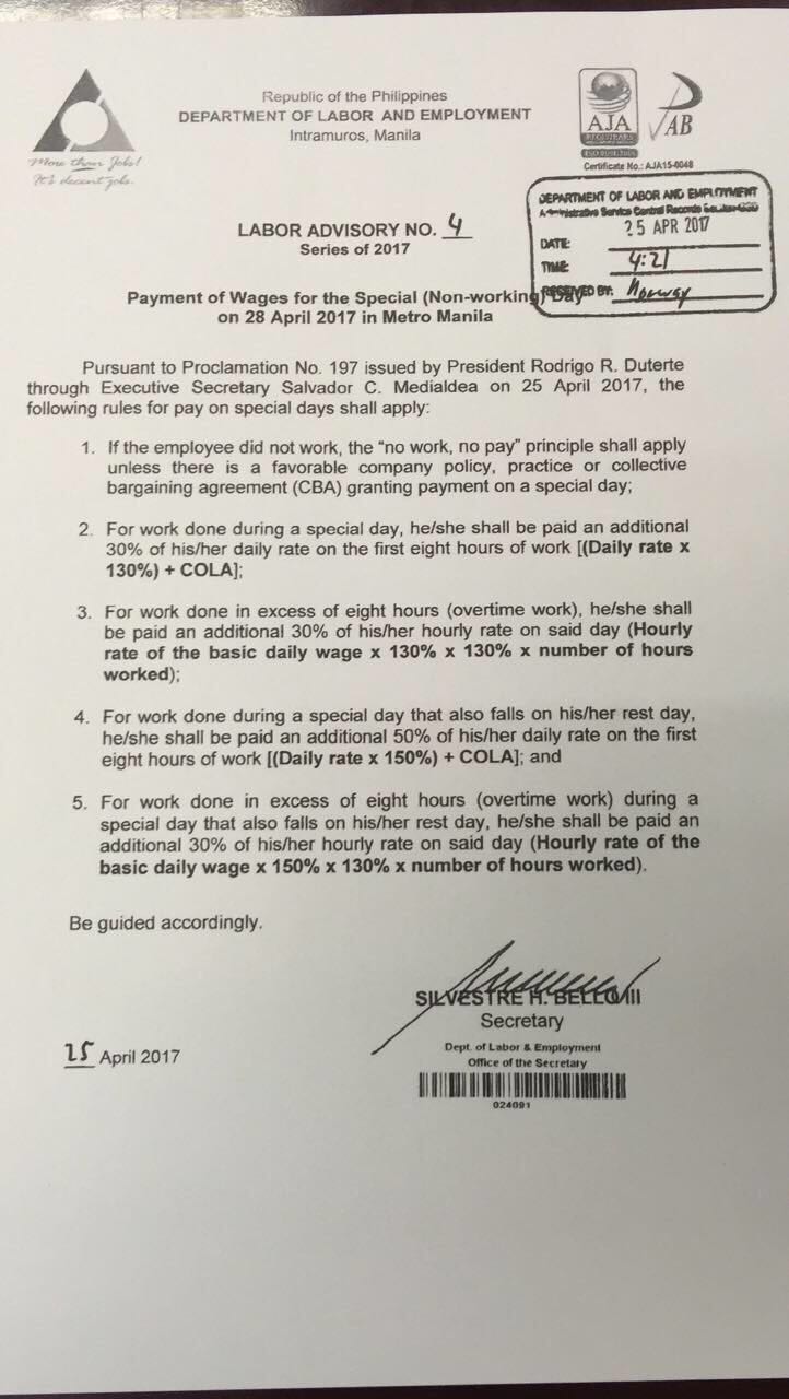 Gov’t issues clearer guidelines for work suspension on April 28