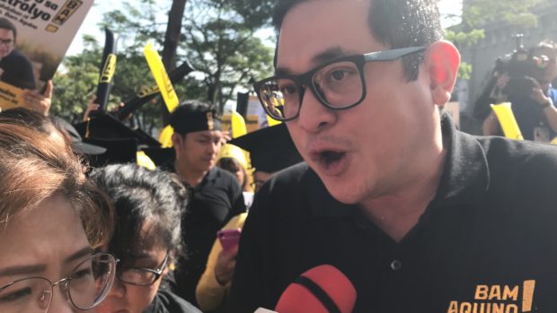 Bam Aquino says opposition bets grateful for endorsements from political parties