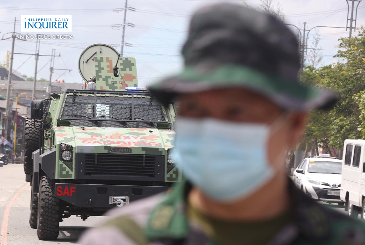 PNP-SAF armored personnel carrier patrol