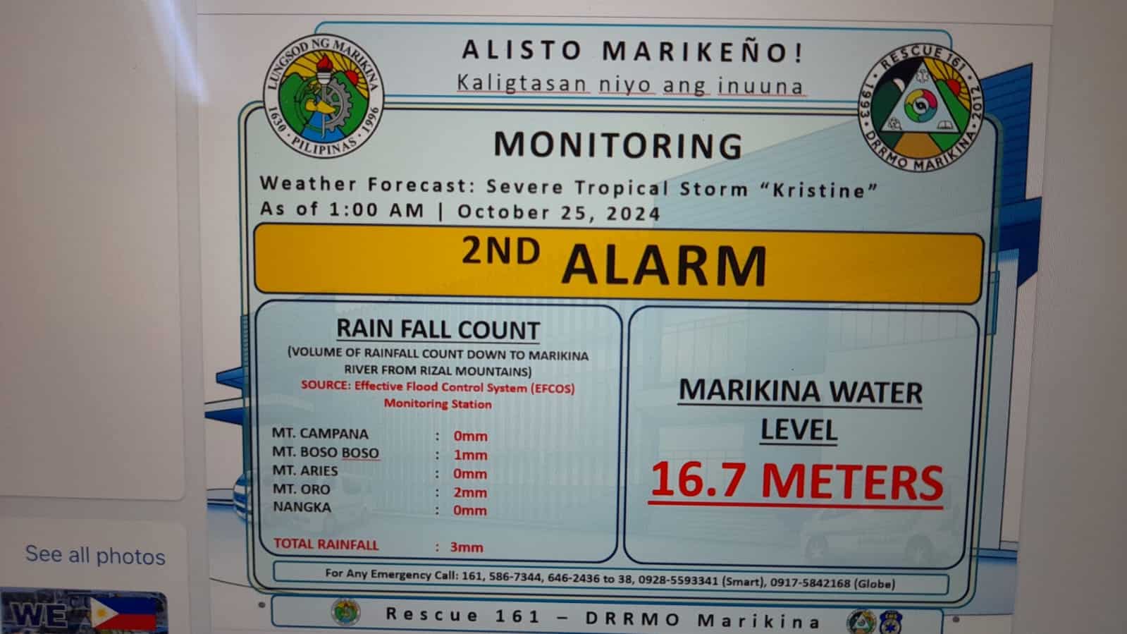 Marikina River under second alarm