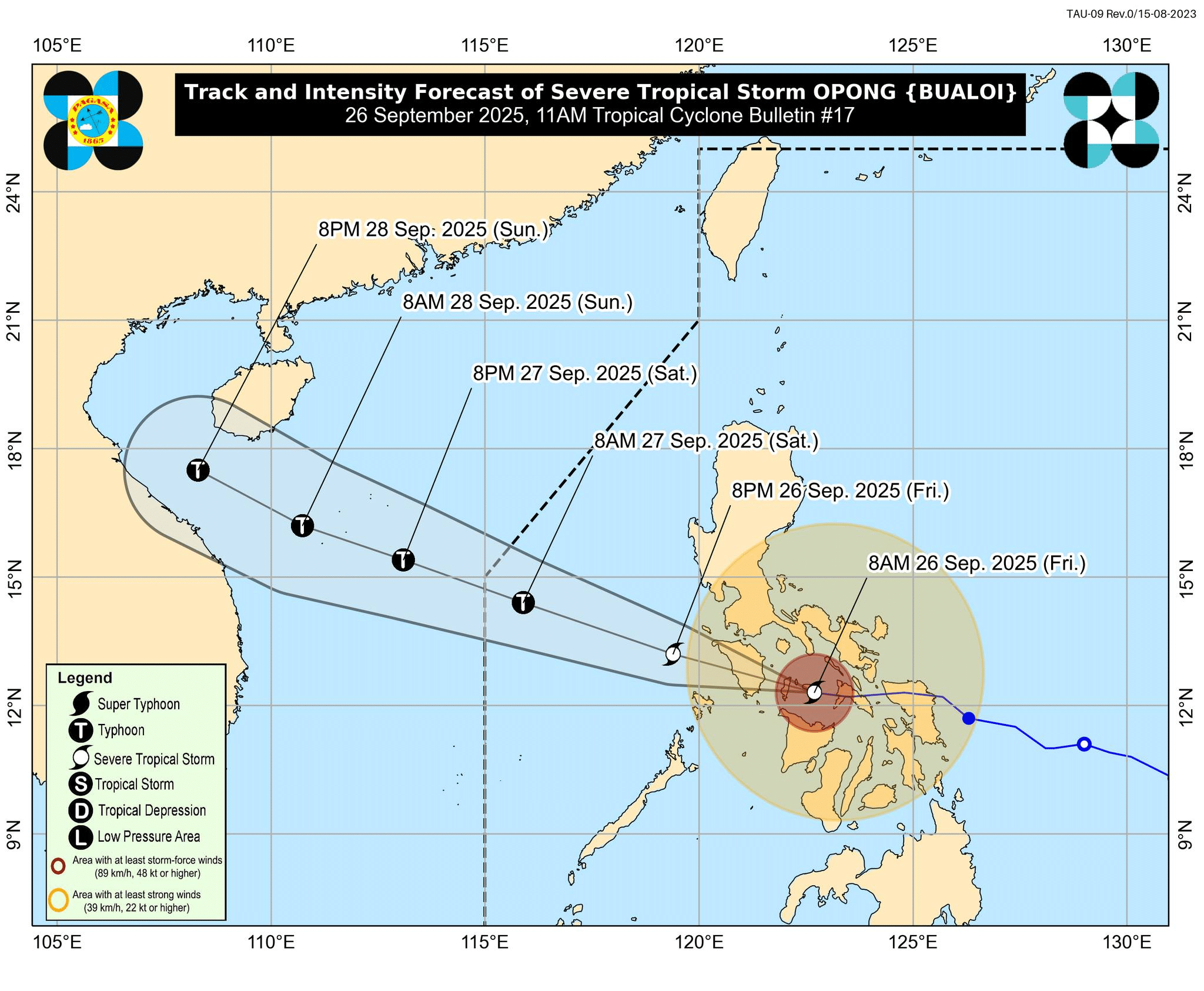 Severe Tropical Storm Opong barrels toward Mindoro