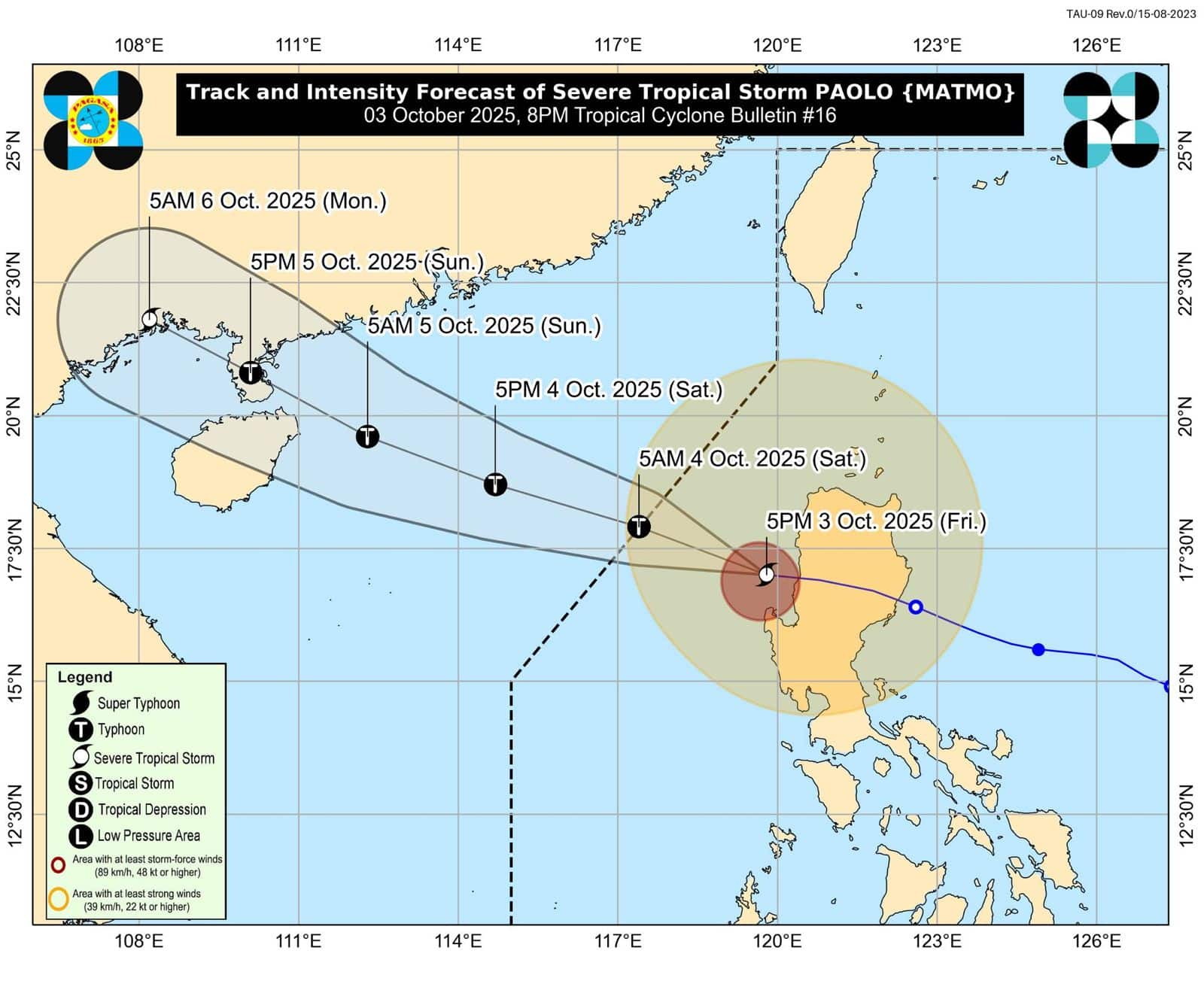 Paolo maintains strength while moving away from PH landmass